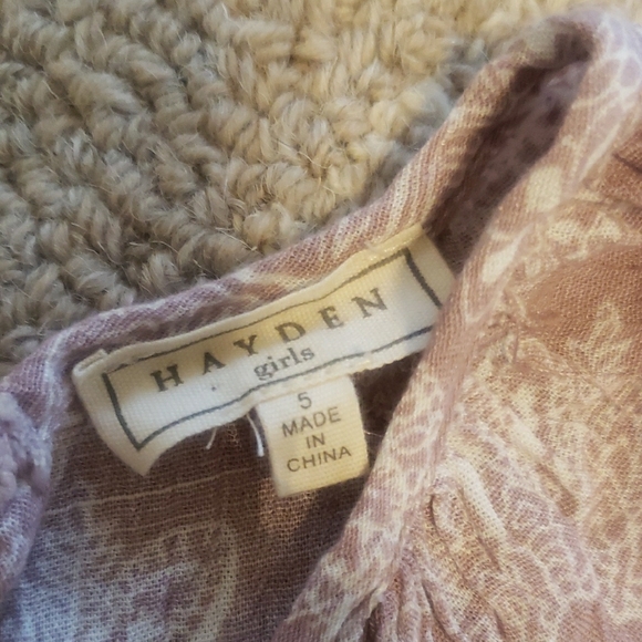 Hayden Girls Mauve Floral Long Sleeve Dress - Picture 2 of 5